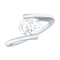 1.2 Carat Oval Moissanite Solitaire Engagement Ring with Bypass Shank