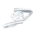 1.3 Carat Pear Cut Moissanite Engagement Ring In Tension Setting