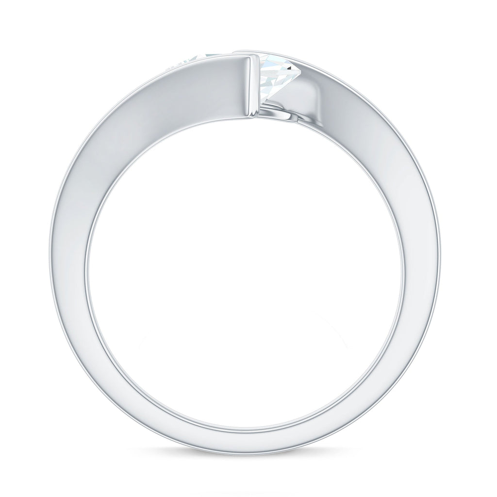 1.3 Carat Pear Cut Moissanite Engagement Ring In Tension Setting