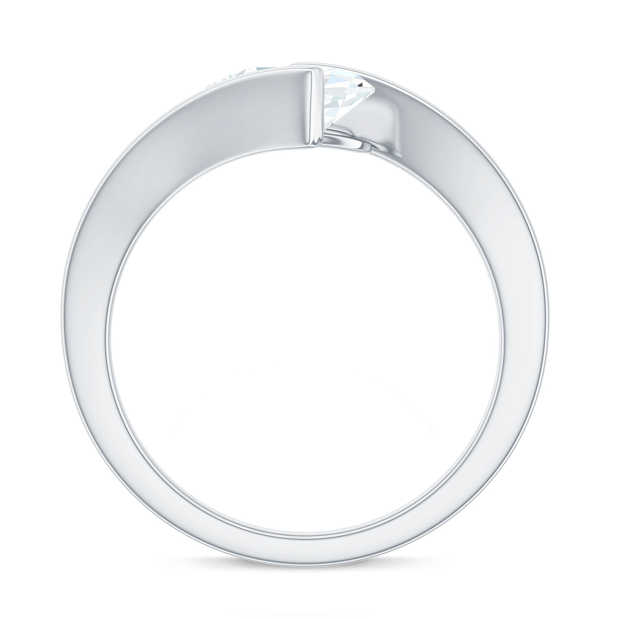 1.3 Carat Pear Cut Moissanite Engagement Ring In Tension Setting