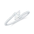 Marquise Cut Moissanite Tilted Solitaire Promise Ring