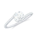 0.4 Carat Oval Cut Moissanite East West Promise Ring
