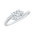 Princess Cut Moissanite Bypass Engagement Ring