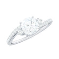 1.7 Carat Cushion Cut Moissanite Bypass Engagement Ring for Women