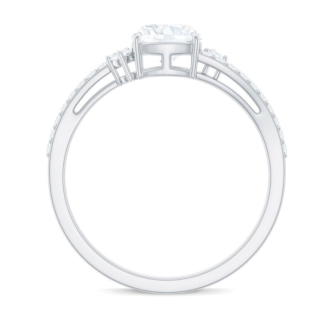 1.7 Carat Cushion Cut Moissanite Bypass Engagement Ring for Women