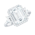 2.8 Carat Emerald Cut Certified Moissanite Statement Engagement Ring