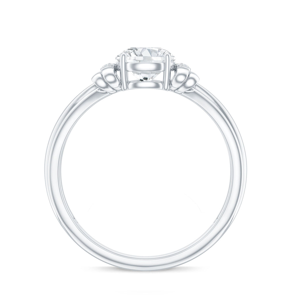 Certified Moissanite Engagement Ring with Bow Ribbon