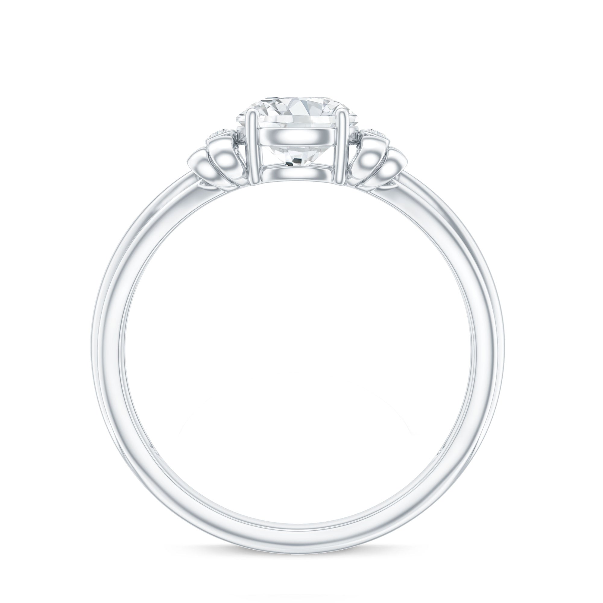 Certified Moissanite Engagement Ring with Bow Ribbon