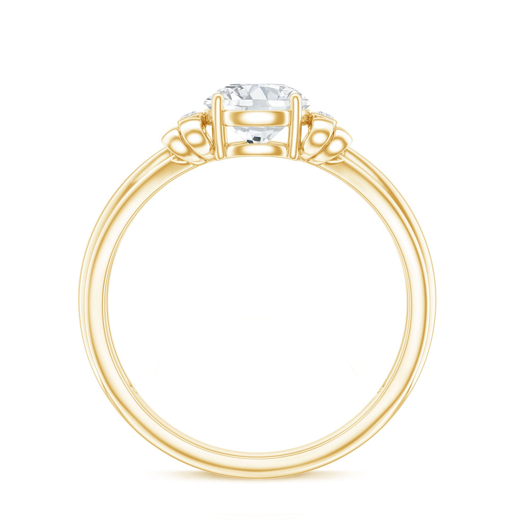 Certified Moissanite Engagement Ring with Bow Ribbon