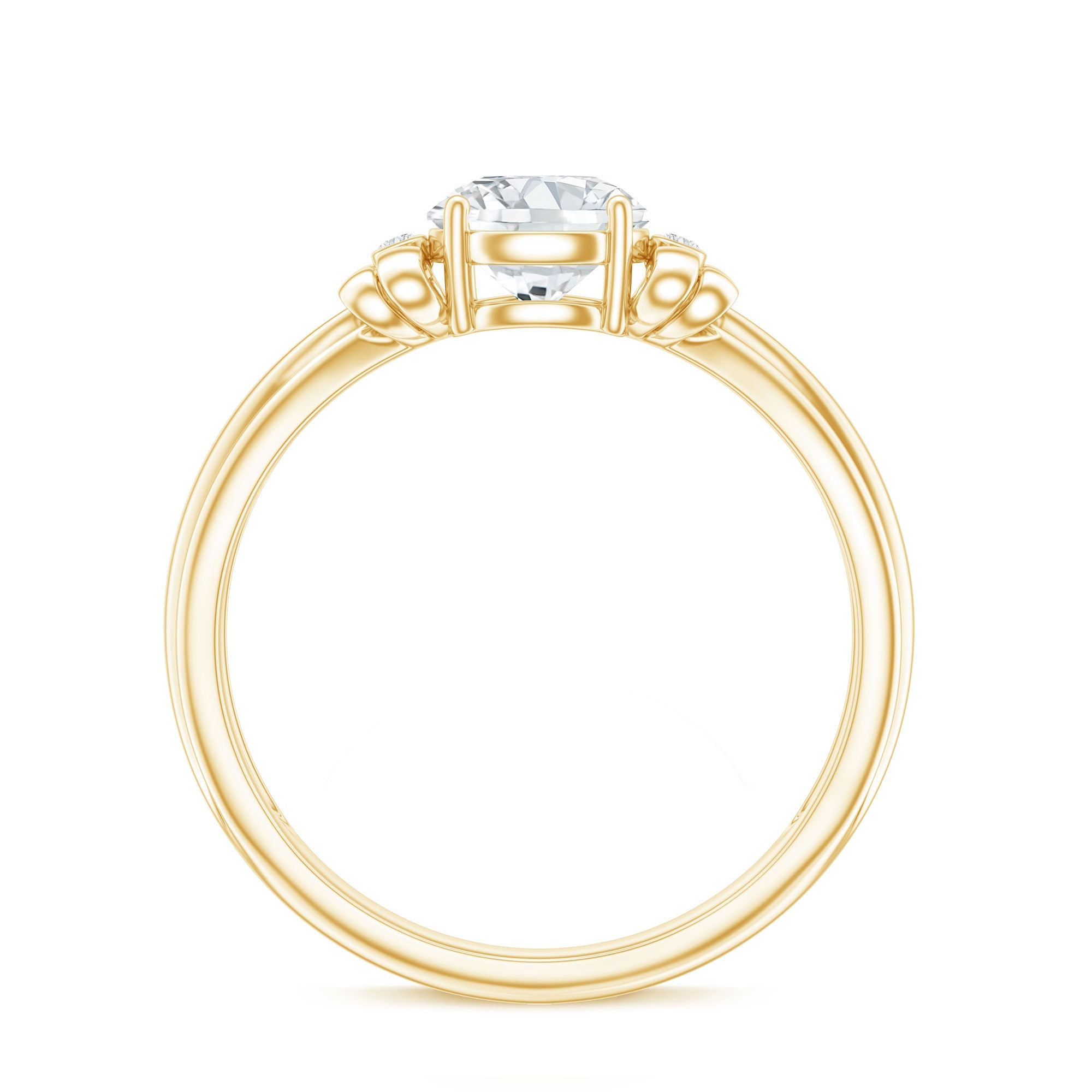 Certified Moissanite Engagement Ring with Bow Ribbon