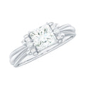 0.7 Carat Princess Cut Certified Moissanite Designer Bow Engagement Ring