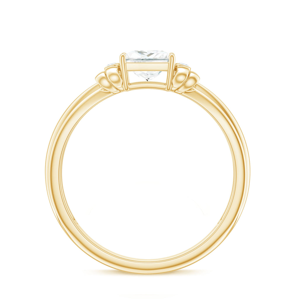 0.7 Carat Princess Cut Certified Moissanite Designer Bow Engagement Ring