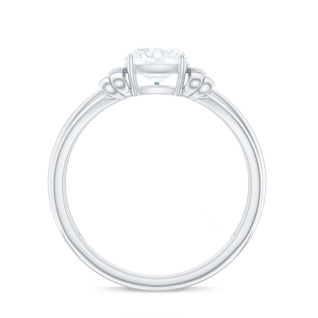 1.7 Carat Cushion Cut Moissanite Designer Solitaire Ring with Engraved Shank