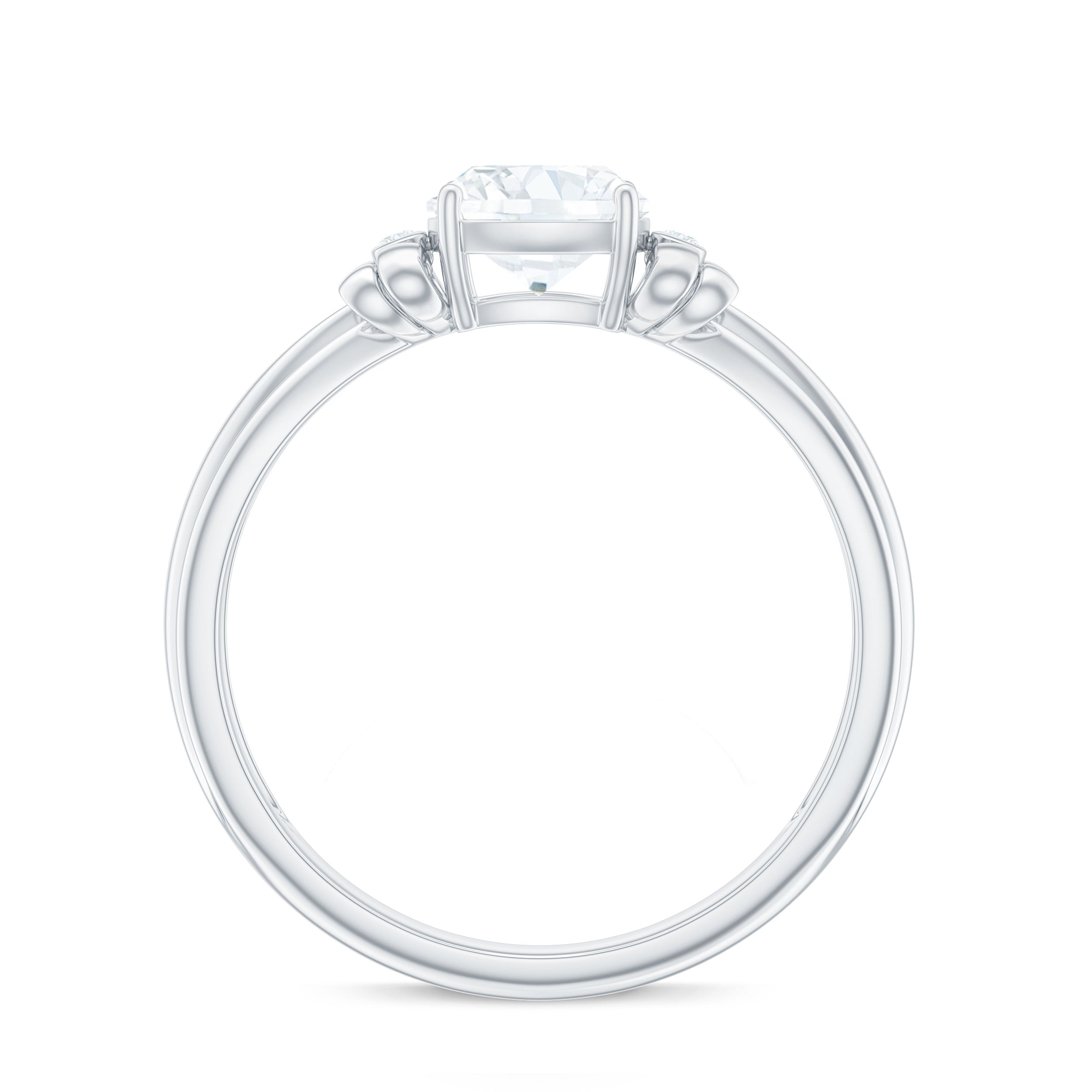 1.7 Carat Cushion Cut Moissanite Designer Solitaire Ring with Engraved Shank