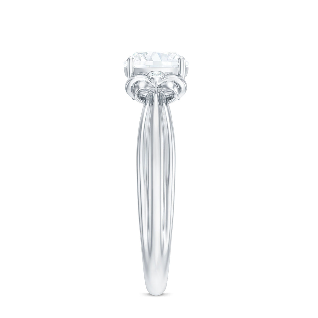 1.7 Carat Cushion Cut Moissanite Designer Solitaire Ring with Engraved Shank