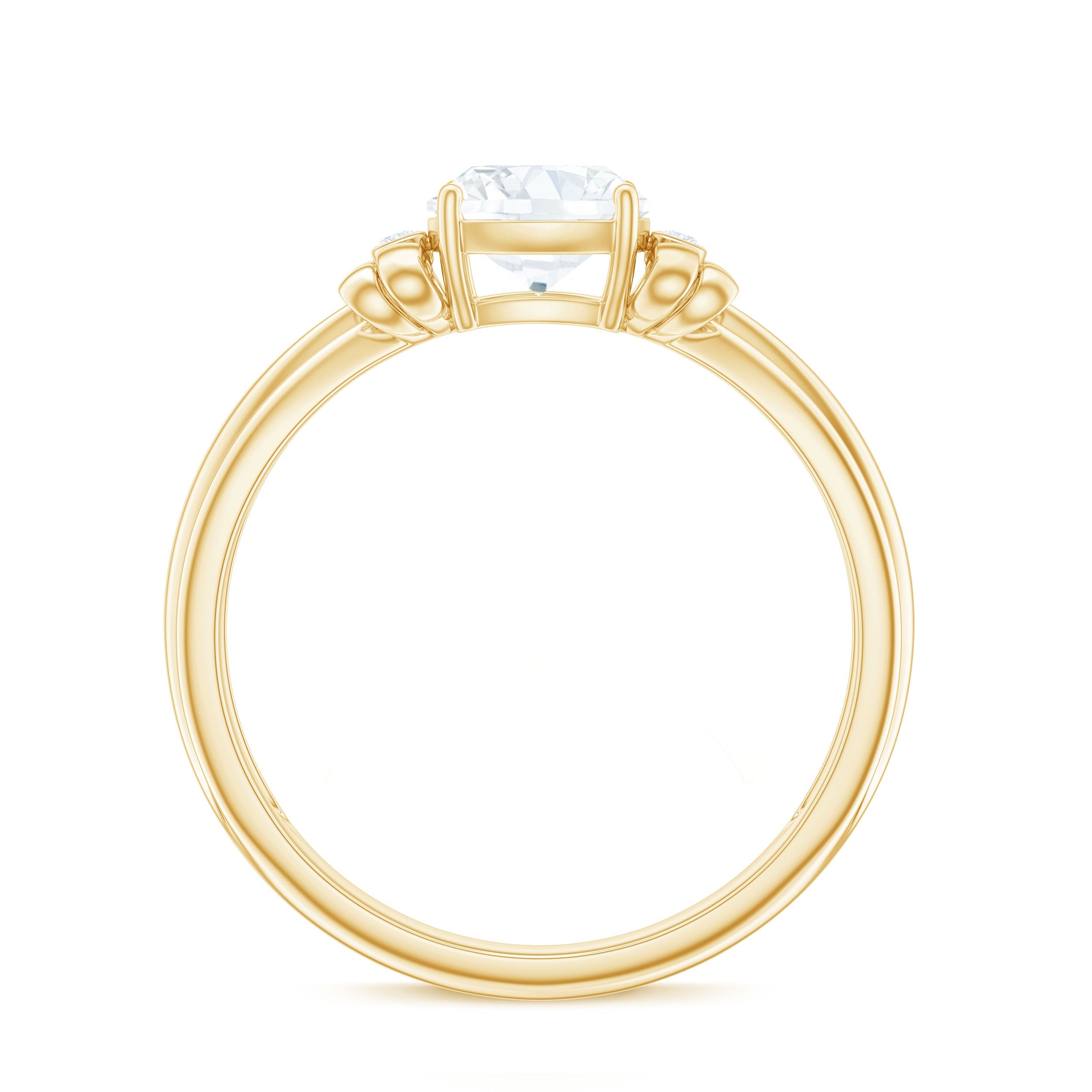 1.7 Carat Cushion Cut Moissanite Designer Solitaire Ring with Engraved Shank