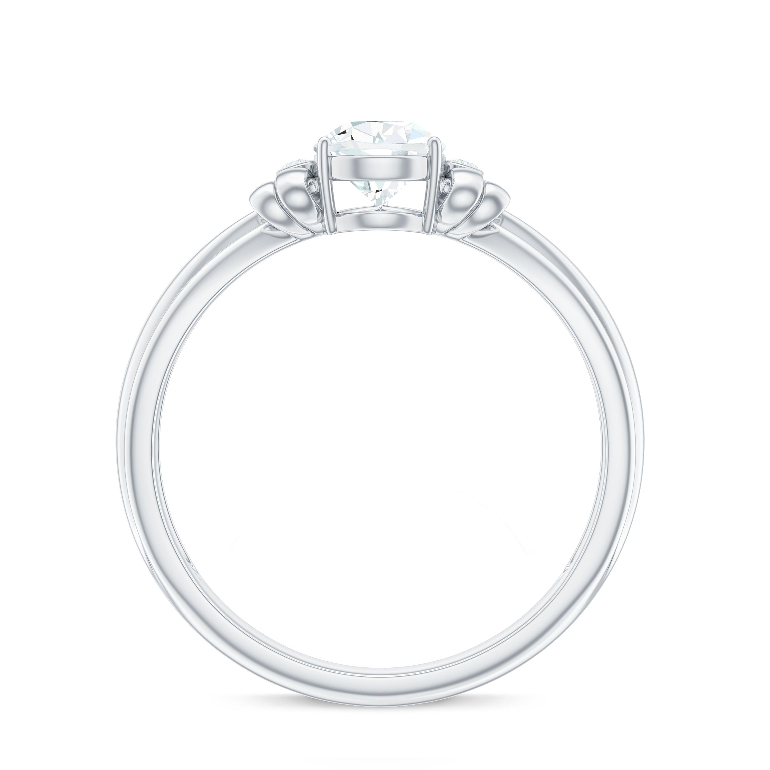 0.7 Carat Pear Shape Moissanite Bow Engagement Ring