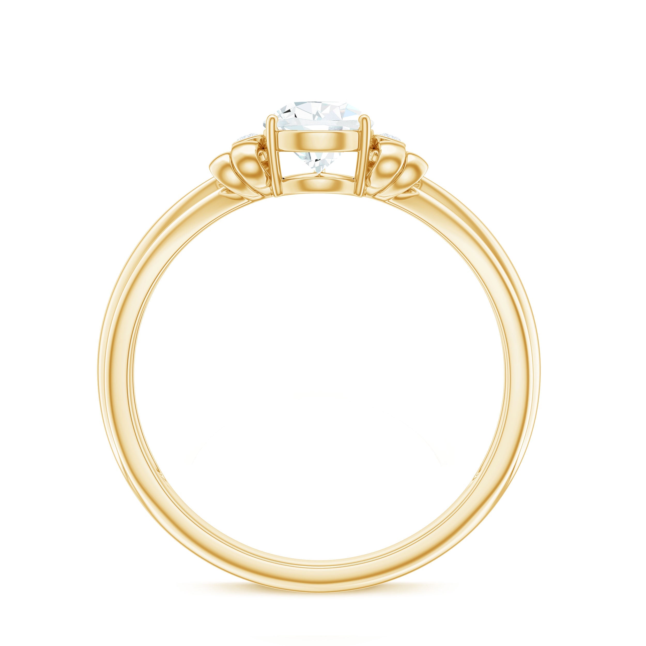 0.7 Carat Pear Shape Moissanite Bow Engagement Ring