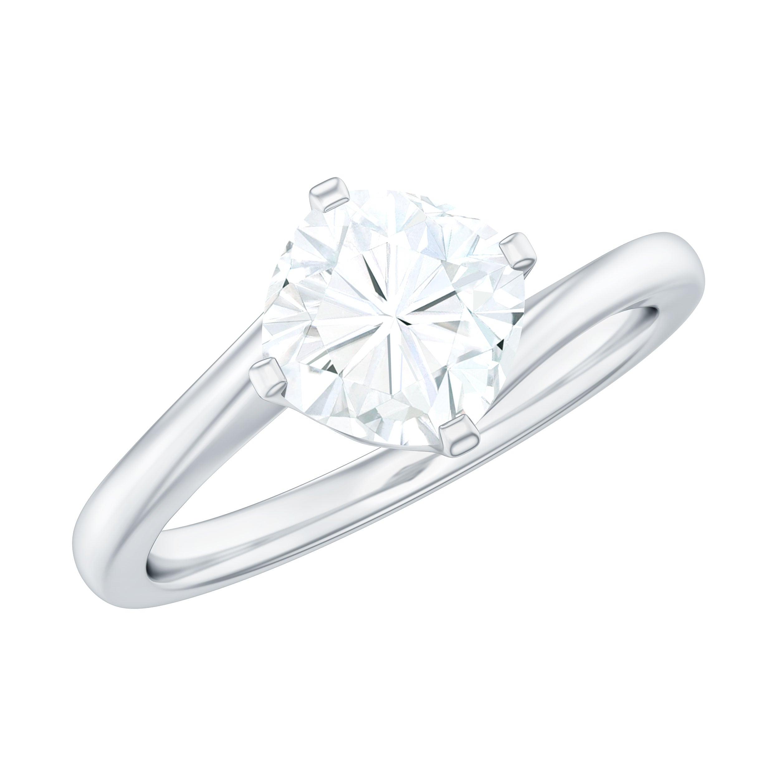 1.7 Carat Cushion Cut Moissanite Bypass Engagement Ring