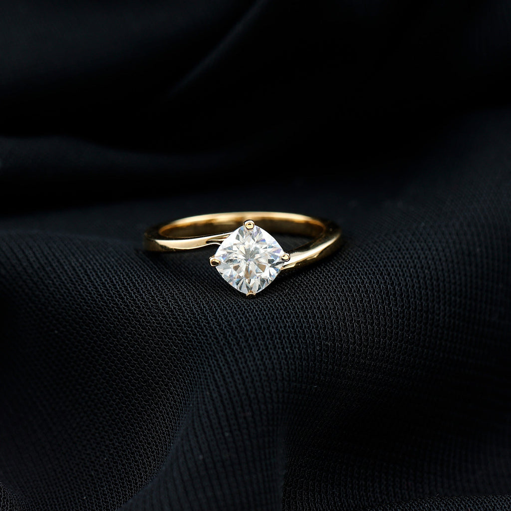 1.7 Carat Cushion Cut Moissanite Bypass Engagement Ring