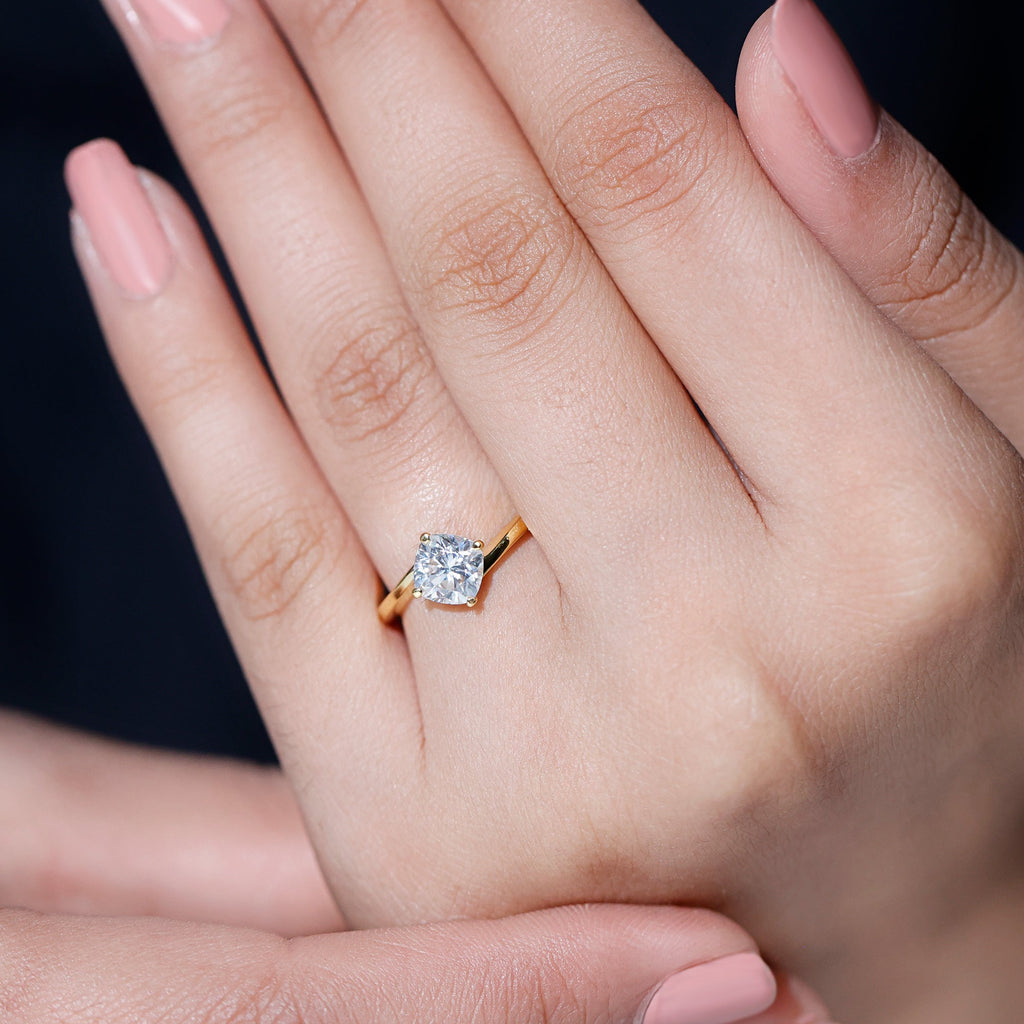 1.7 Carat Cushion Cut Moissanite Bypass Engagement Ring