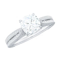 1.7 Carat Cushion Cut Moissanite Solitaire Vintage Inspired Engagement Ring