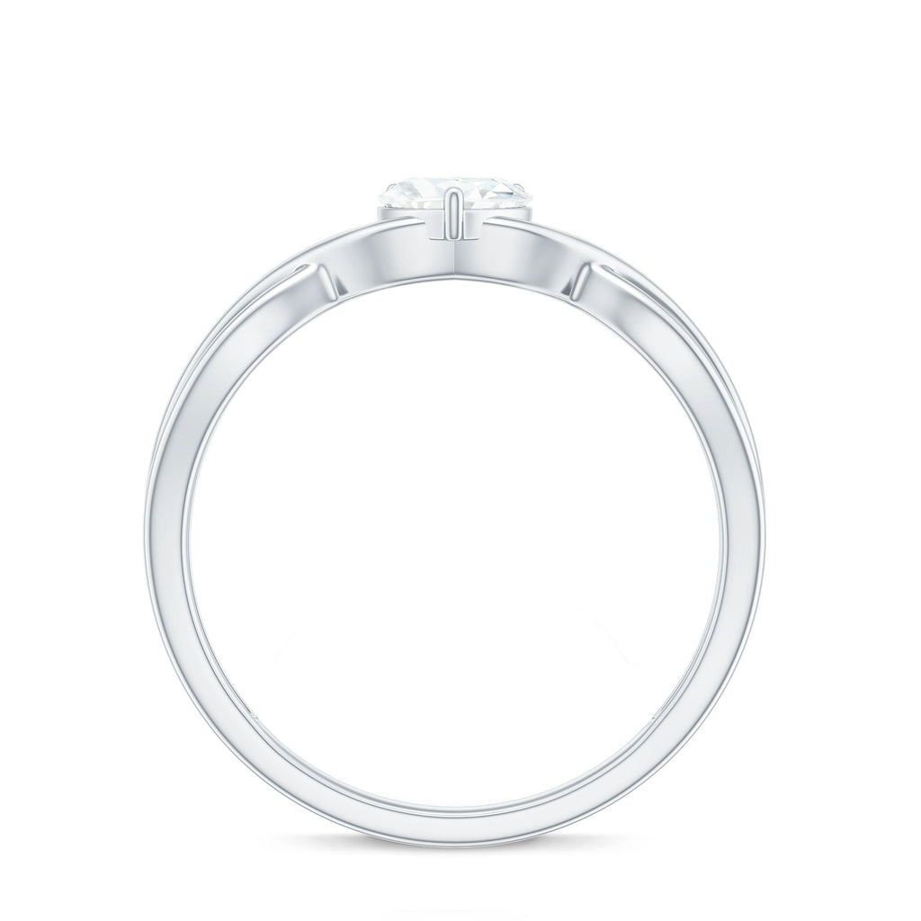 Heart Shape Moissanite Promise Ring with Crossover Band