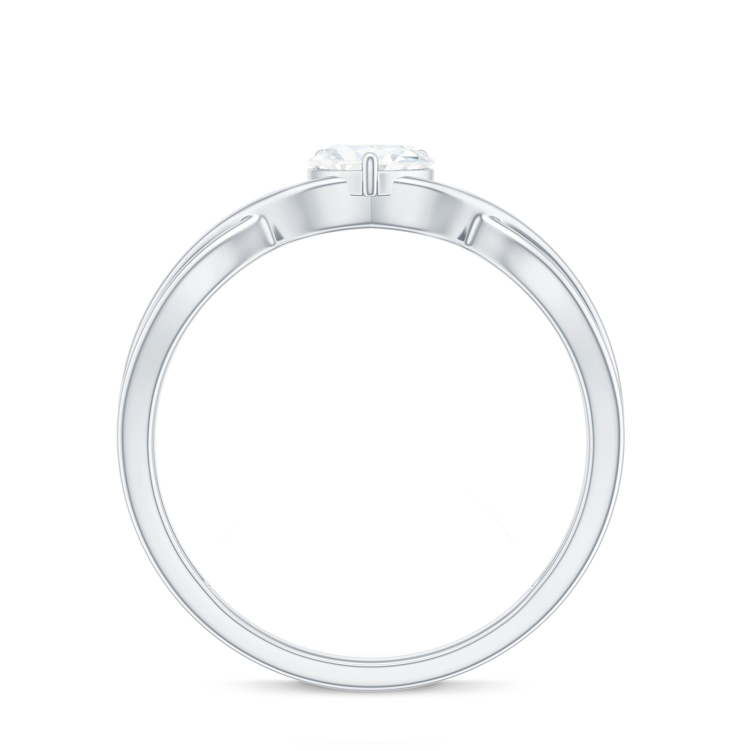 Heart Shape Moissanite Promise Ring with Crossover Band