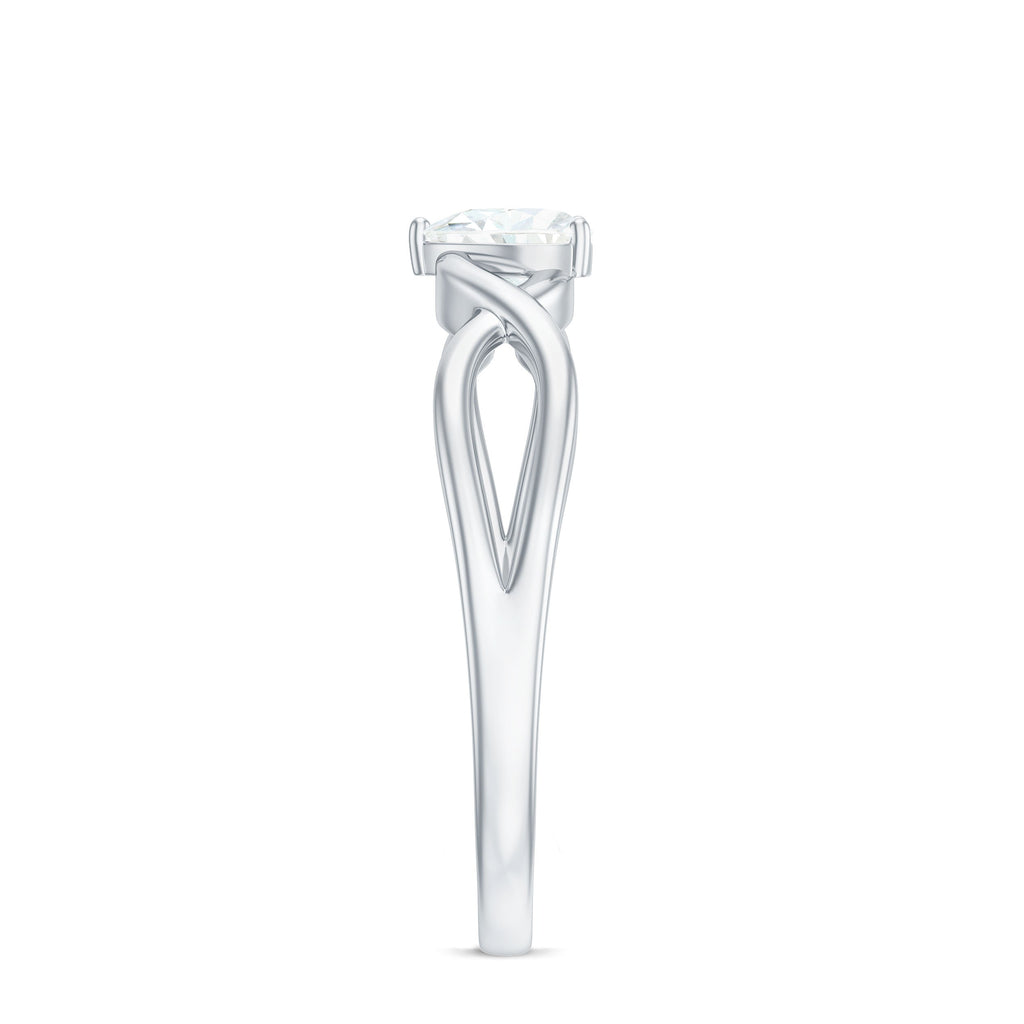 Heart Shape Moissanite Promise Ring with Crossover Band