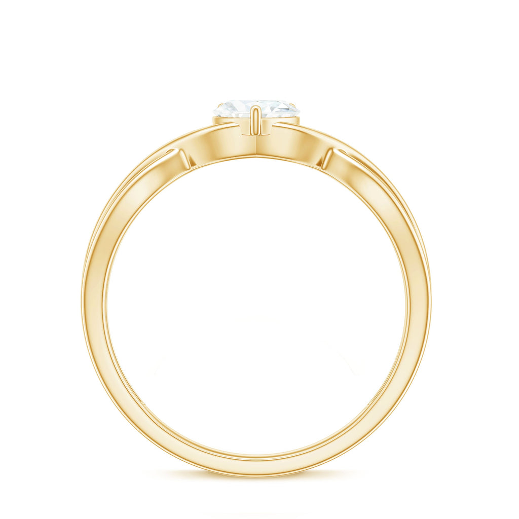 Heart Shape Moissanite Promise Ring with Crossover Band