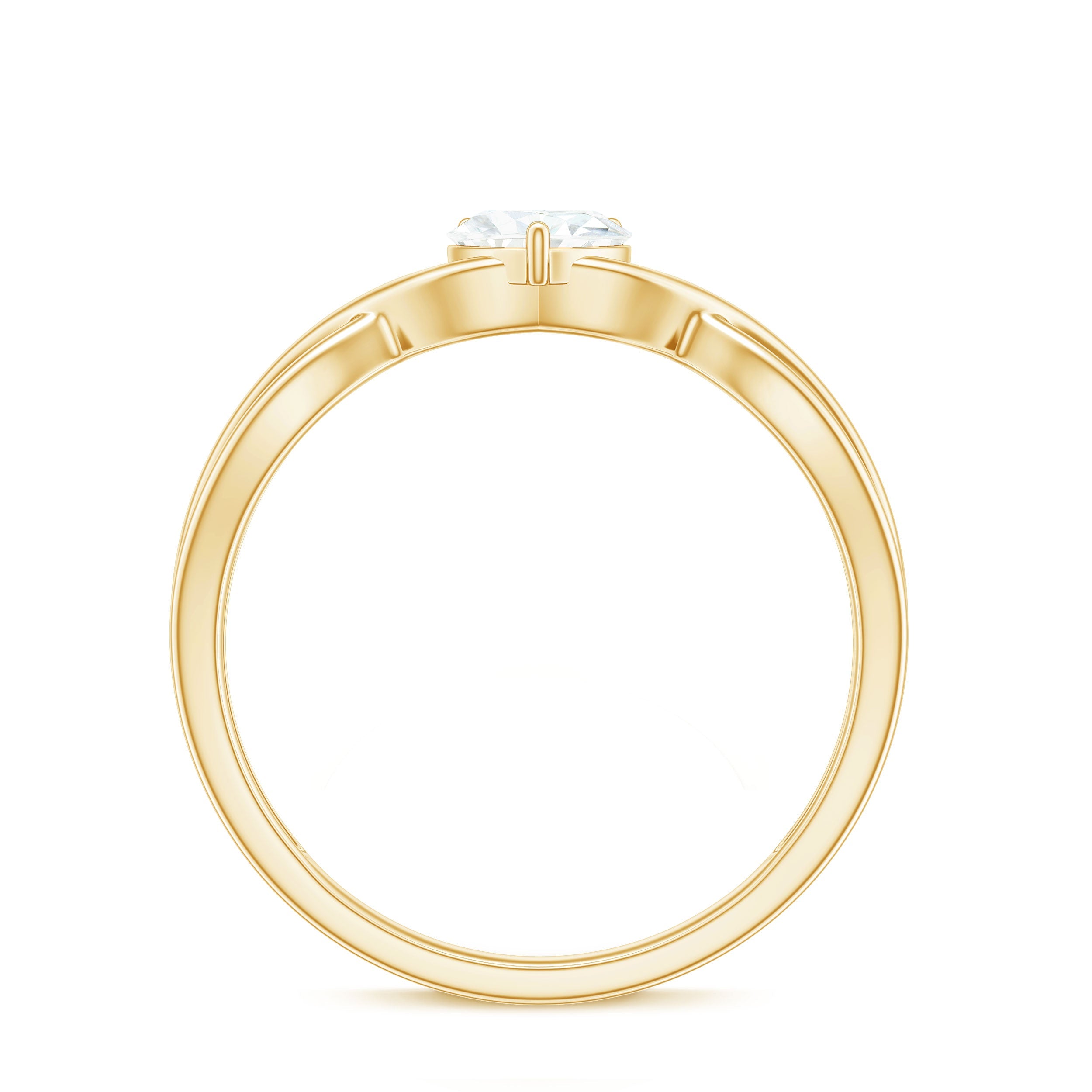 Heart Shape Moissanite Promise Ring with Crossover Band