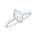 Marquise Cut Moissanite Solitaire Ring in Bezel Setting