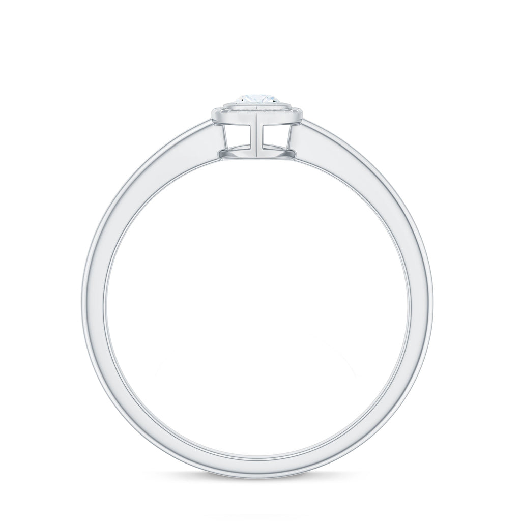 Marquise Cut Moissanite Solitaire Ring in Bezel Setting