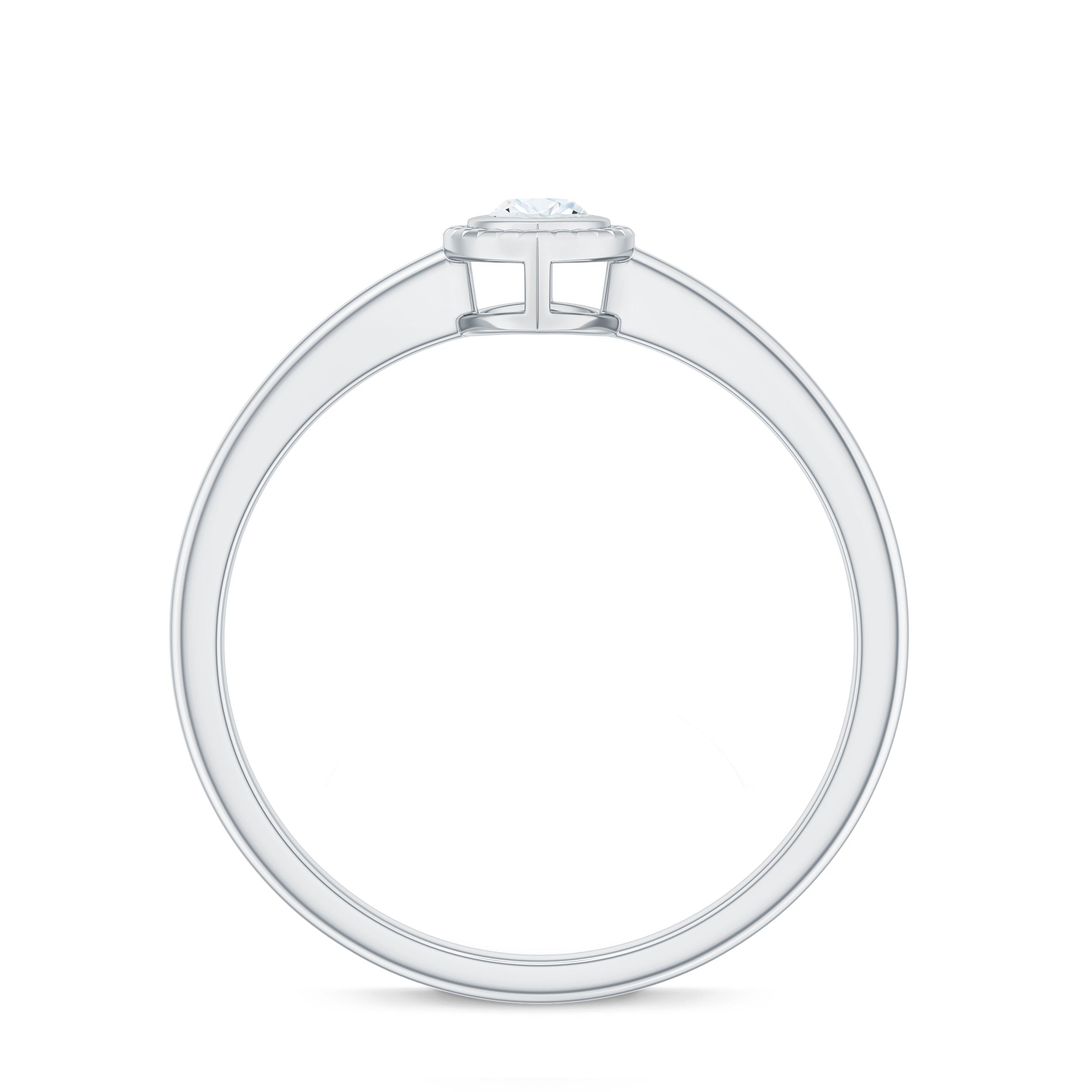 Marquise Cut Moissanite Solitaire Ring in Bezel Setting