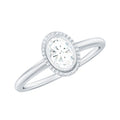 0.4 Carat Oval Cut Moissanite Solitaire Ring in Bezel Setting