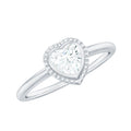 0.5 Carat Moissanite Heart Promise Ring in Bezel Setting
