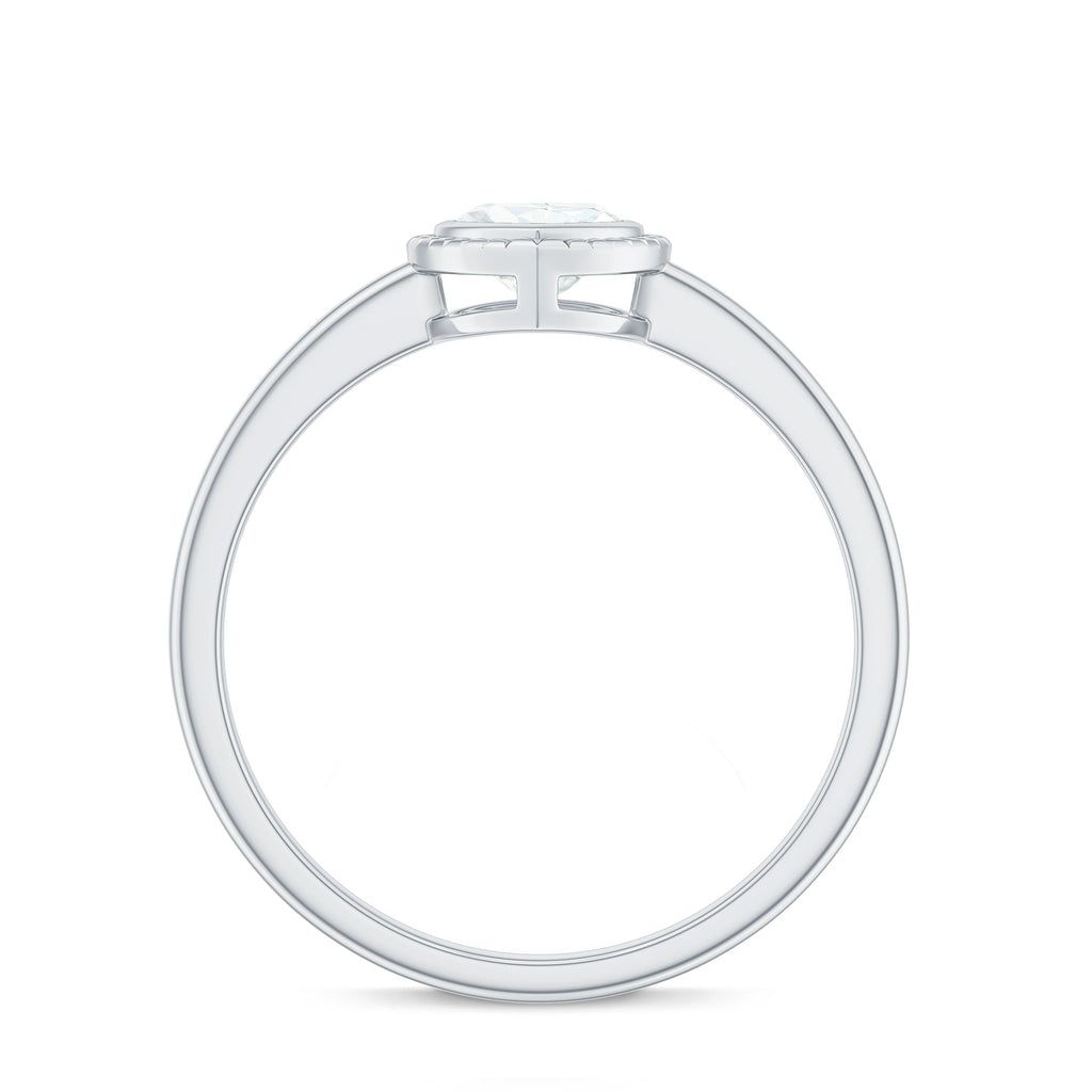0.5 Carat Moissanite Heart Promise Ring in Bezel Setting