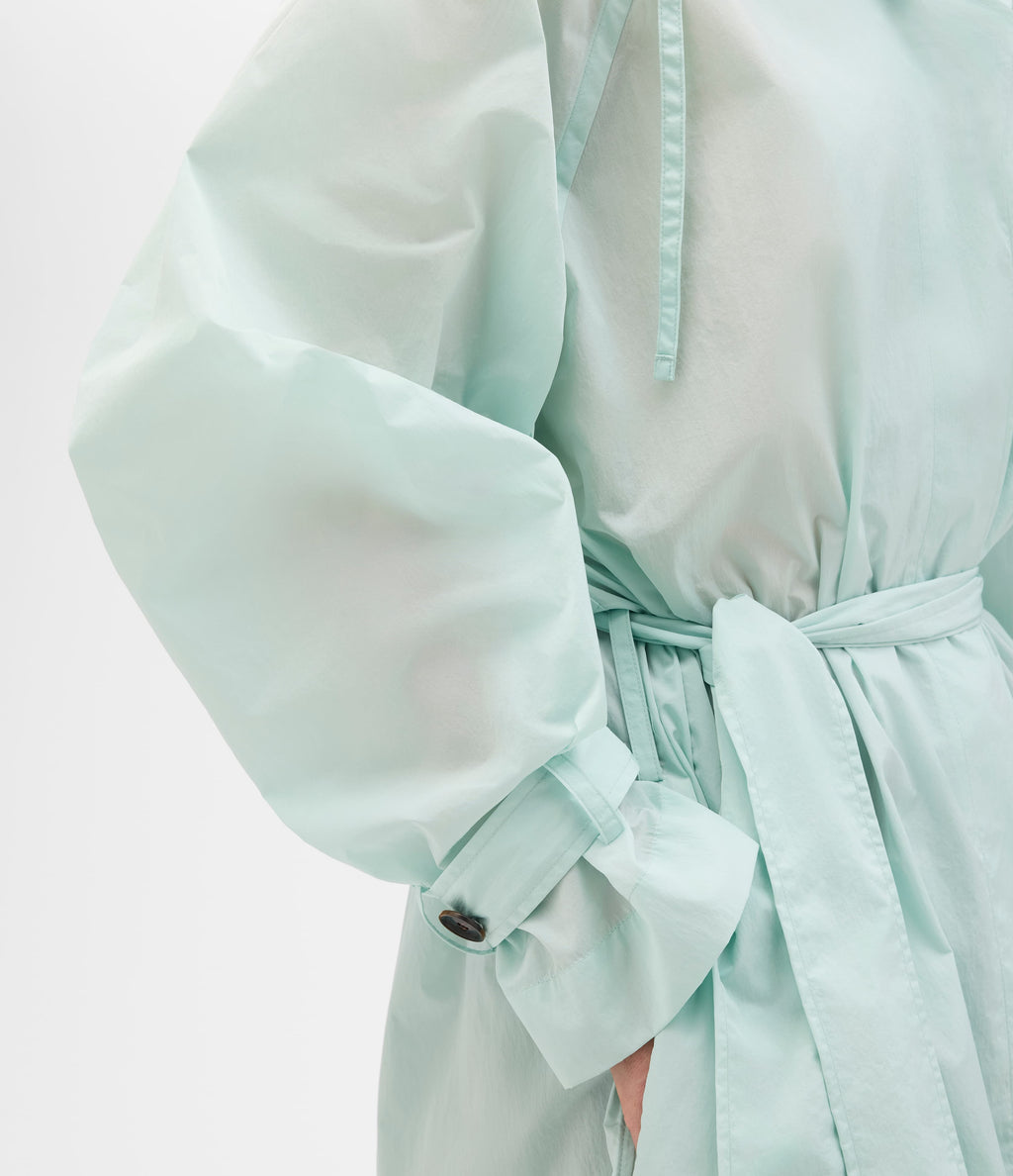 Recycled Nylon Trench | Aquamarine