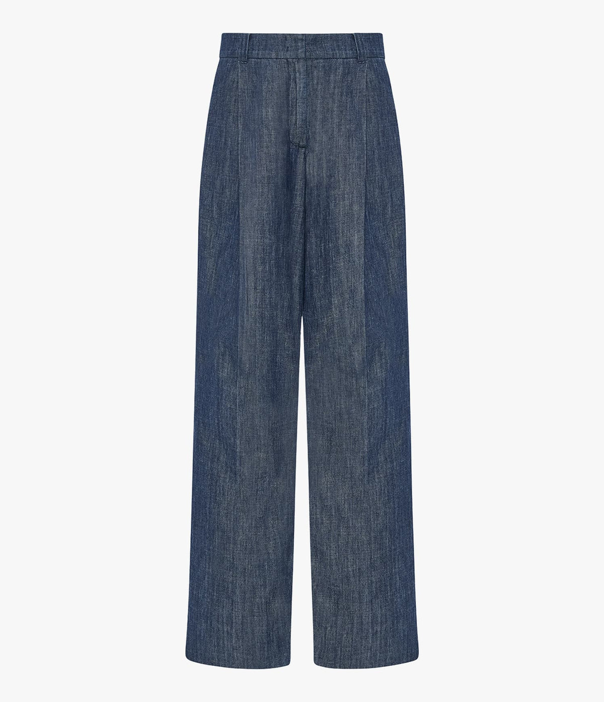 Chambray Relaxed Wide Leg Pant | Dark Blue