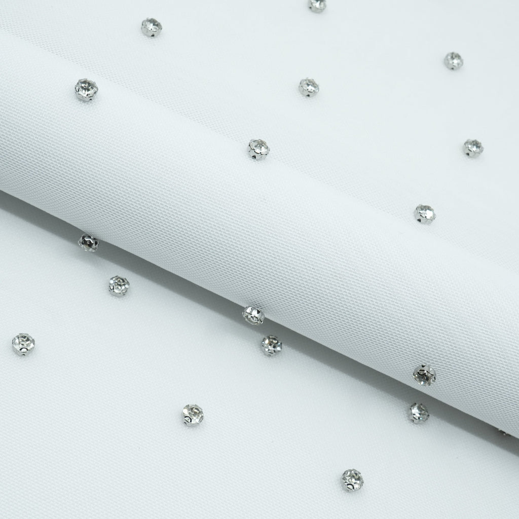 Stellar Rhinestone Stretch Mesh Fabric | Blue Moon Fabrics