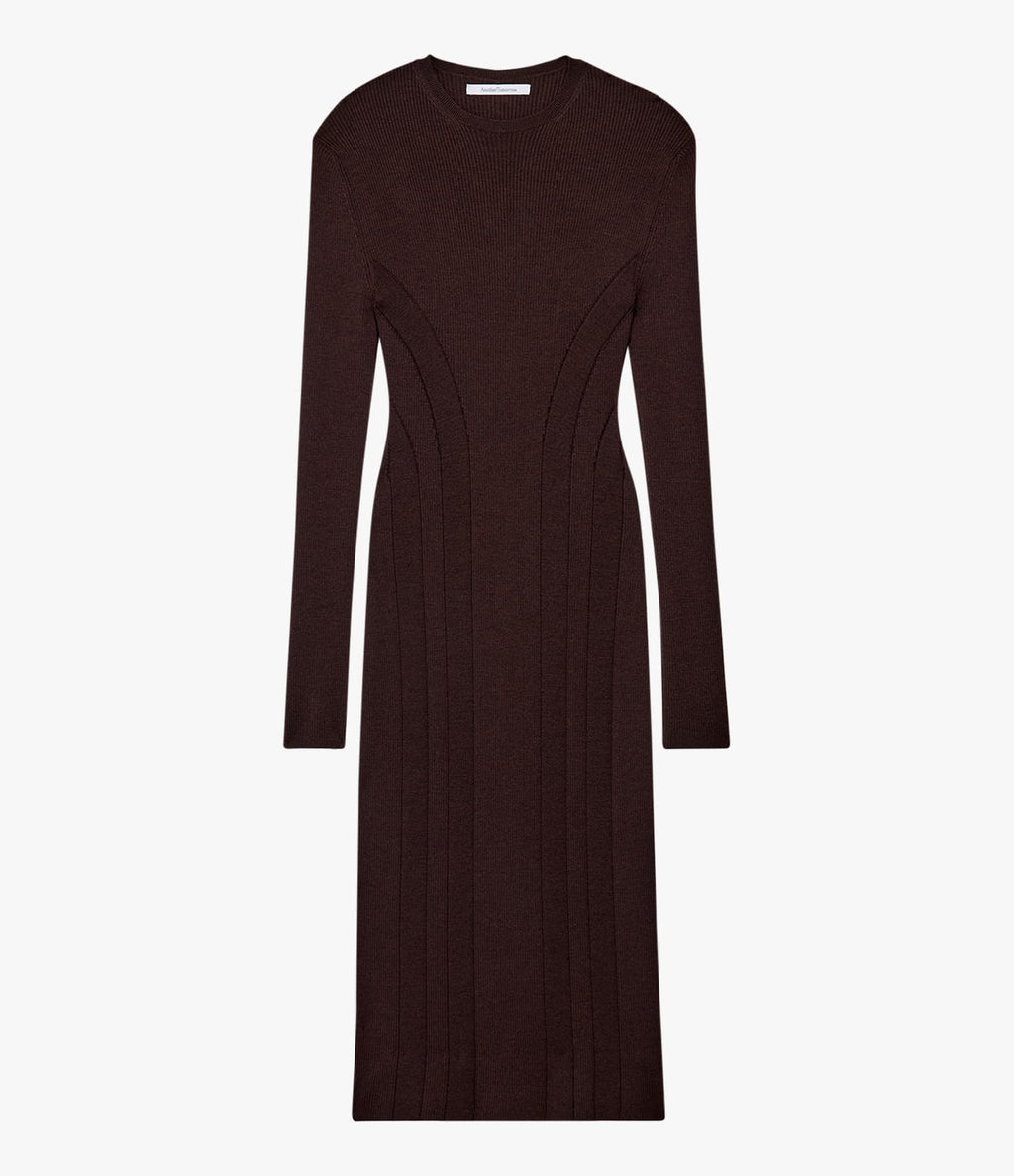 Rib Knit Dress | Chocolate
