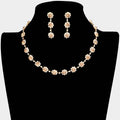 Floral Crystal Rhinestone Collar Necklace