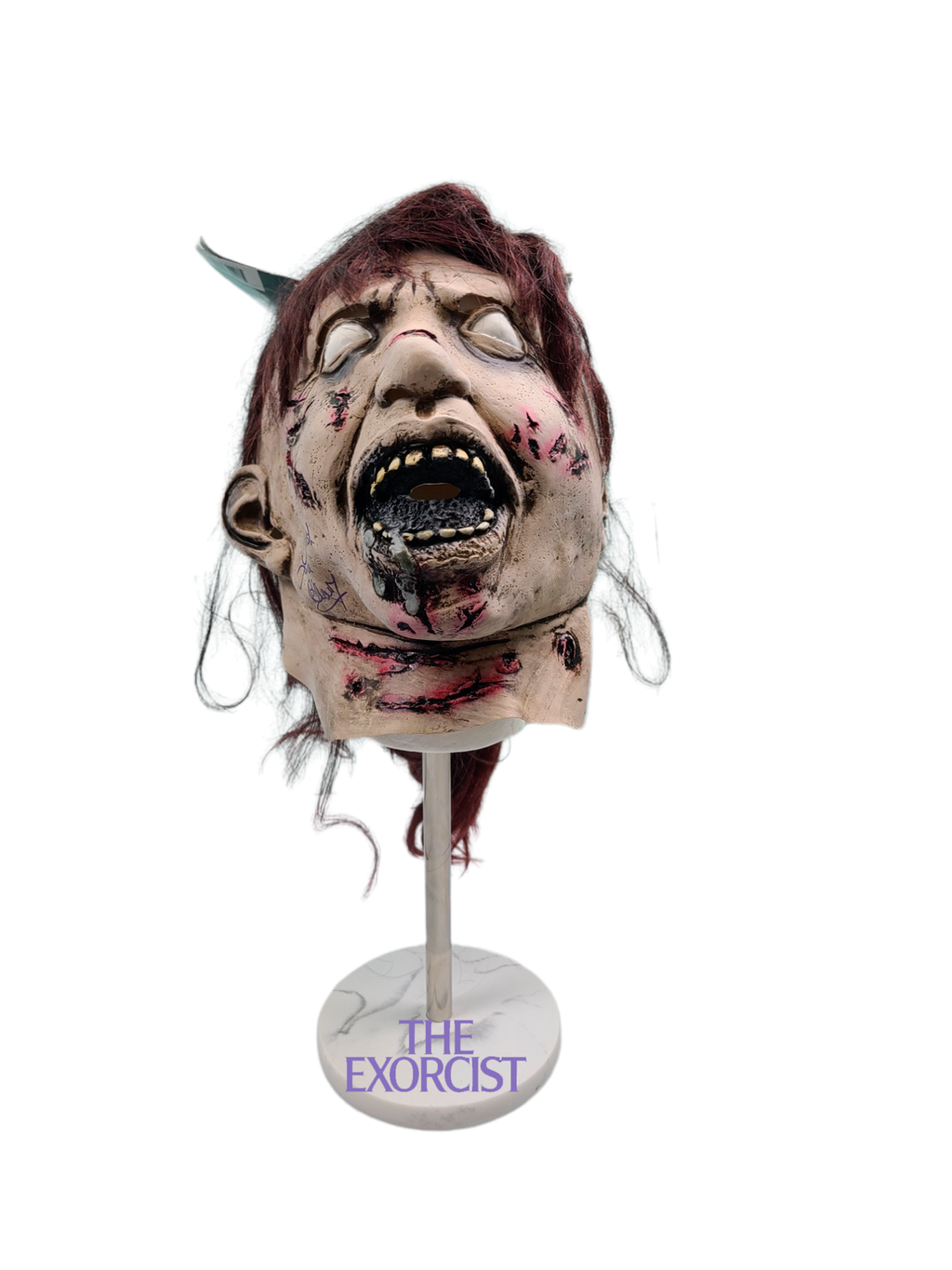 Linda Blair Signed Autographed The Exorcist Mask & Custom Display Stand ACOA ITP