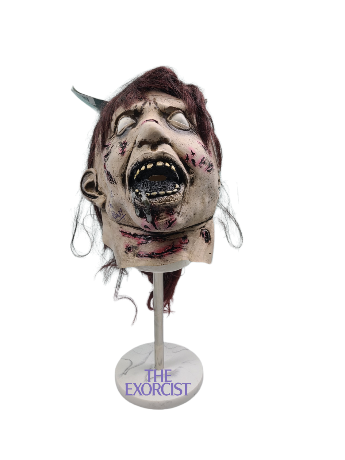 Linda Blair Signed Autographed The Exorcist Mask & Custom Display Stand ACOA ITP