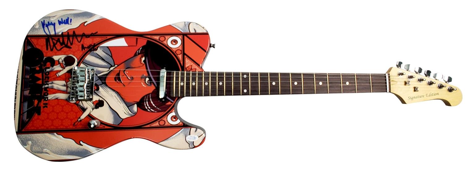 Clockwork Orange Malcolm McDowell Autographed Graphics Photo Guitar ACOA Witness ITP