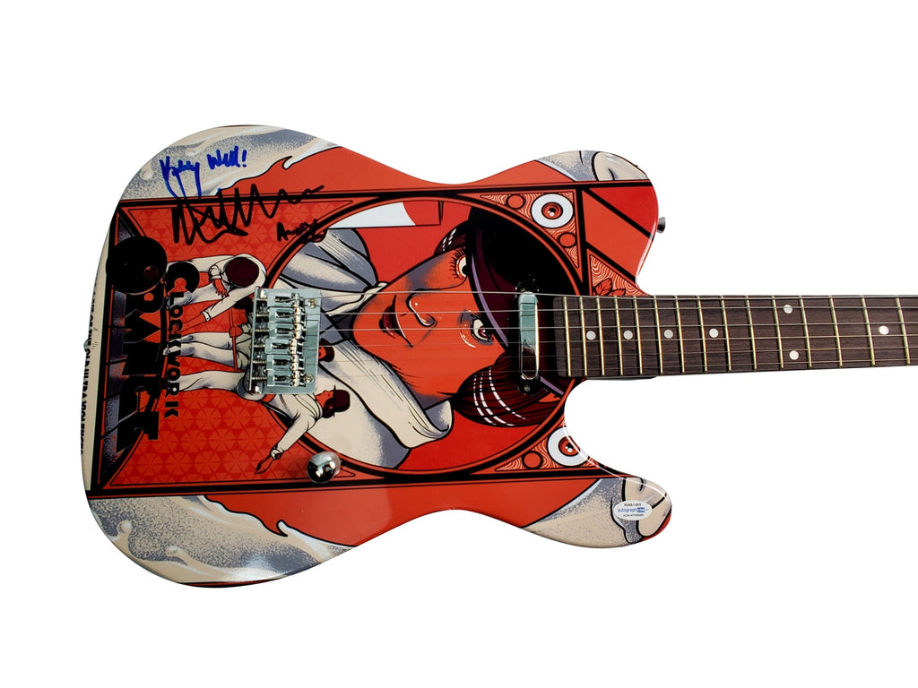 Clockwork Orange Malcolm McDowell Autographed Graphics Photo Guitar ACOA Witness ITP