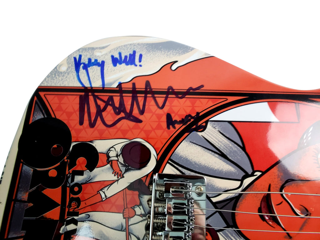 Clockwork Orange Malcolm McDowell Autographed Graphics Photo Guitar ACOA Witness ITP