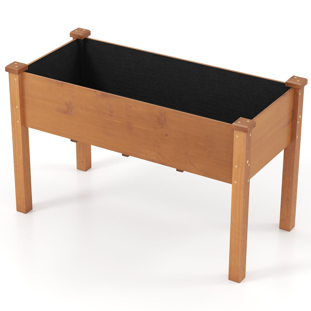 Raised Garden Bed with Legs and Drainage Holes for Backyard-Brown