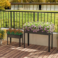 Raised Garden Bed Elevated Metal Planter Box with Legs Drainage Holes