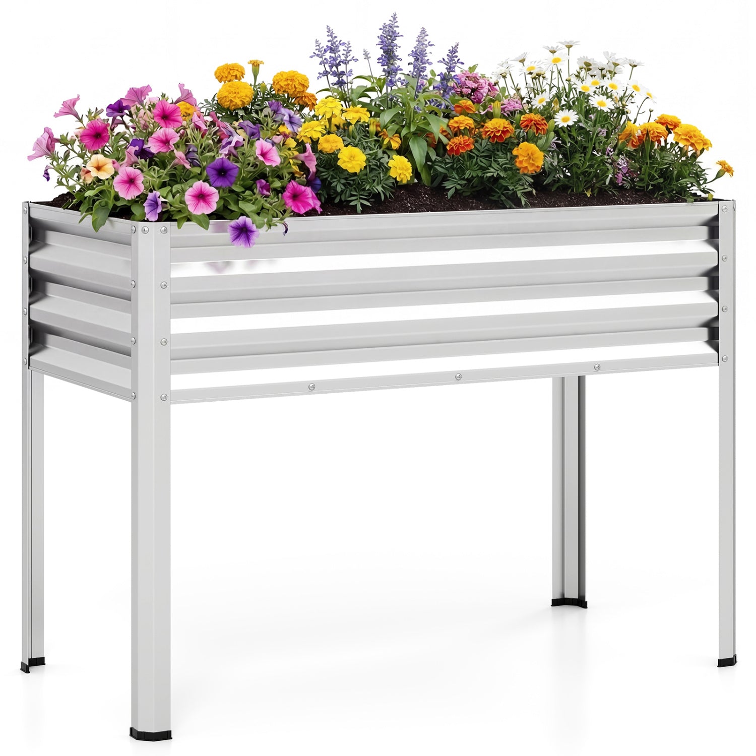 Raised Garden Bed with Legs Electro-Coating Metal Large Elevated Planter Box